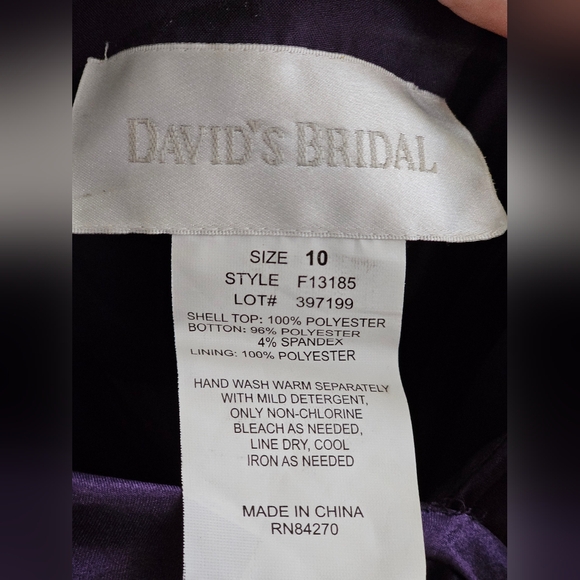 Purple Prom Dress David's Bridal size 10 - Picture 4 of 8